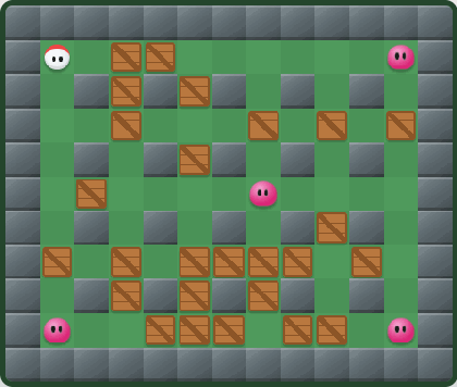 Bomberman: bombs and crates
