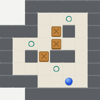 Sokoban: a level solved